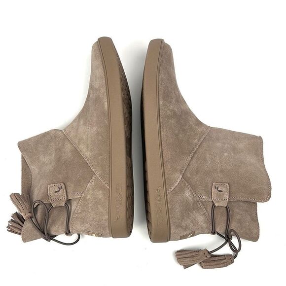 New Koolaburra By Ugg Skyller Ankle Boots Taupe Suede Slip-on Back Tassels US 9 - Picture 5 of 13